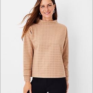 Ann Taylor Geo Mock Neck Top